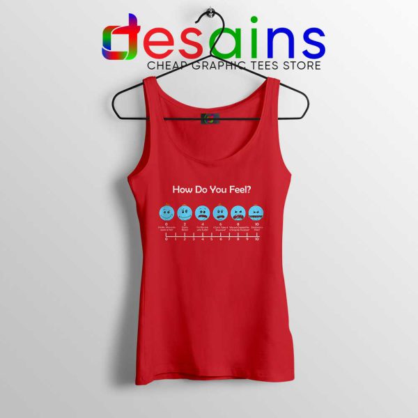 Meeseeks Emoticon Feel Red Tank Top Rick And Morty Episodes Tops