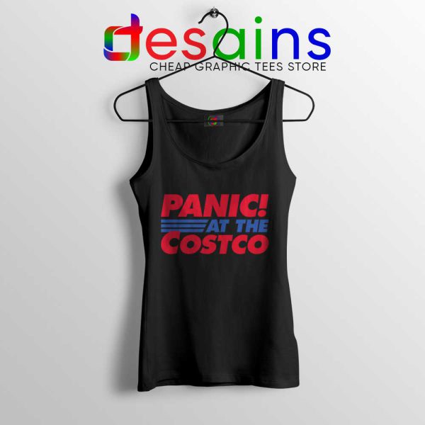 Panic At The Costco Black Tank Top Coronavirus Panic Tops