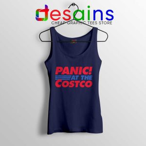 Panic At The Costco Navy Tank Top Coronavirus Panic Tops