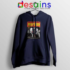 Rock Fiction Elvis Presley and Jimi Hendrix Navy Hoodies Pulp Fiction