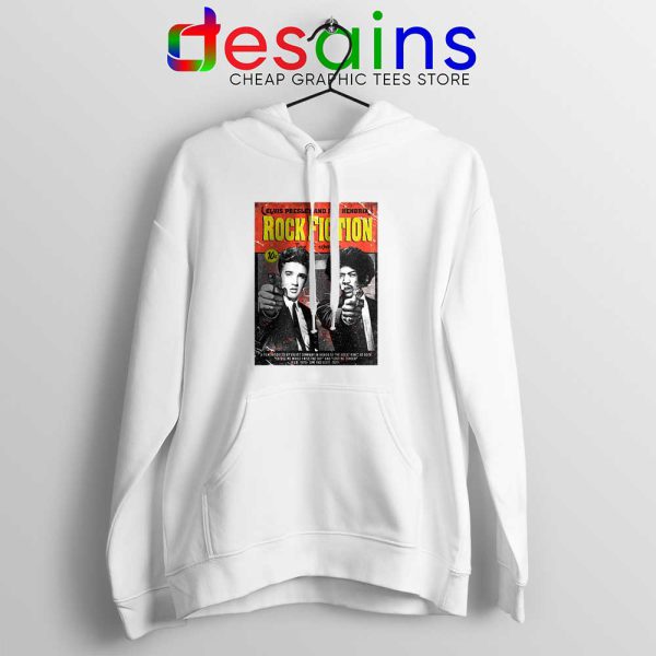 Rock Fiction Elvis Presley and Jimi Hendrix White Hoodies Pulp Fiction