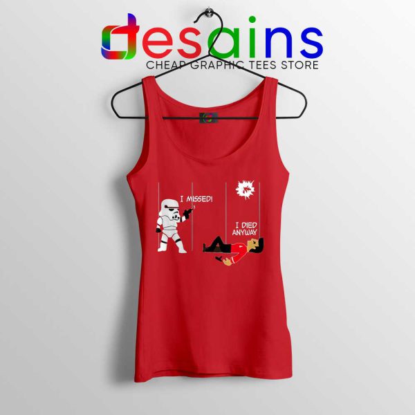 Stormtrooper And A Redshirt Red Tank Top Star Wars Vs Star Trek Tops