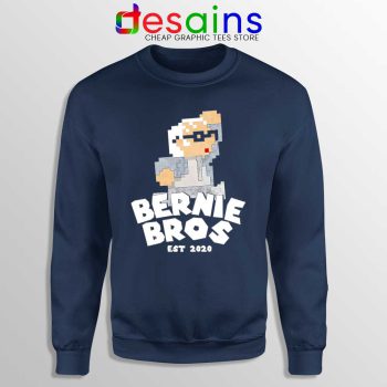 Super Bernie Bros Navy Sweatshirt Funny Super Mario Bros Sweaters
