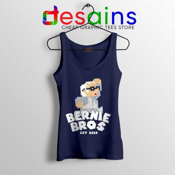 Super Bernie Bros Navy Tank Top Funny Super Mario Bros Tops