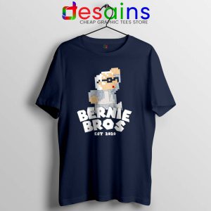 Super Bernie Bros Navy Tshirt Funny Super Mario Bros Tees