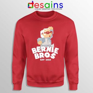 Super Bernie Bros Red Sweatshirt Funny Super Mario Bros Sweaters