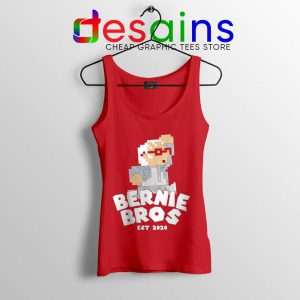 Super Bernie Bros Red Tank Top Funny Super Mario Bros Tops