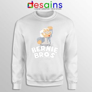 Super Bernie Bros White Sweatshirt Funny Super Mario Bros Sweaters