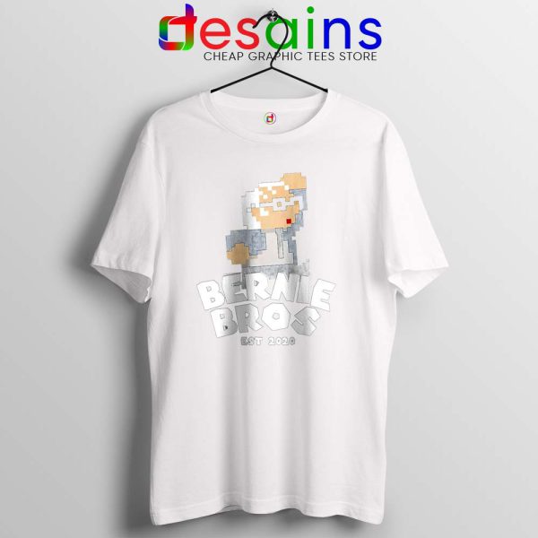 Super Bernie Bros White Tshirt Funny Super Mario Bros Tees