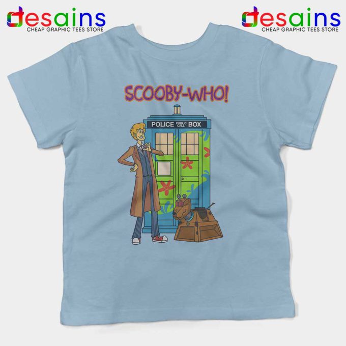 Tardis Scooby Who Light Blue Kids Tshirt Scooby Doo Where Are You