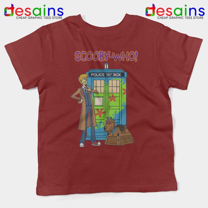 Tardis Scooby Who Red Kids Tshirt Scooby Doo Where Are You