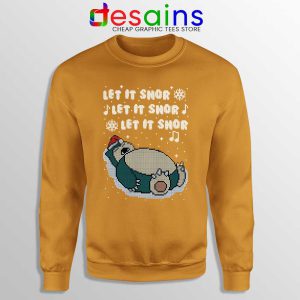 Ugly Christmas Snorlax Orange Sweatshirt Let It Snor Sweaters S-3XL