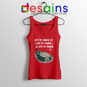 Ugly Christmas Snorlax Red Tank Top Let It Snor Tops Size S-3XL