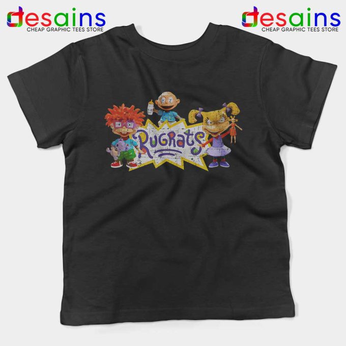 Buy Rugrats Distressed Black Kids Tshirt TV Series Rugrats Youth Tees