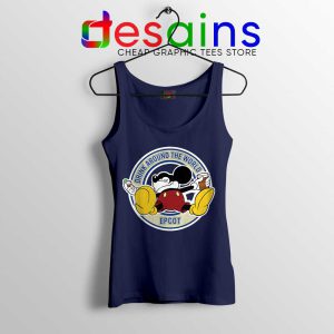 Drunk Mickey Around The World Navy Tank Top Epcot Disney Tops