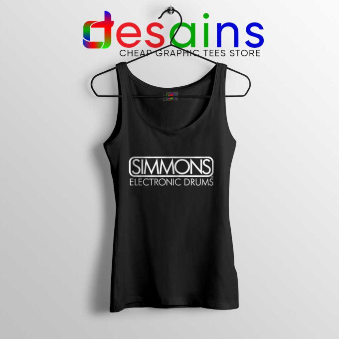Electronic Drums Logo Black Tank Top Simmons Drums Tops