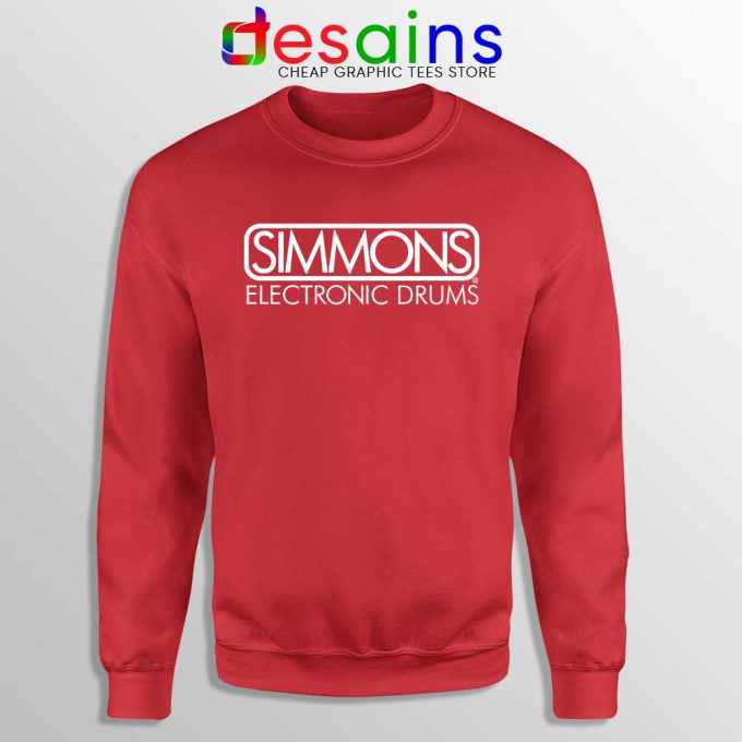 Electronic Drums Logo Red Sweatshirt Simmons Drums Sweaters