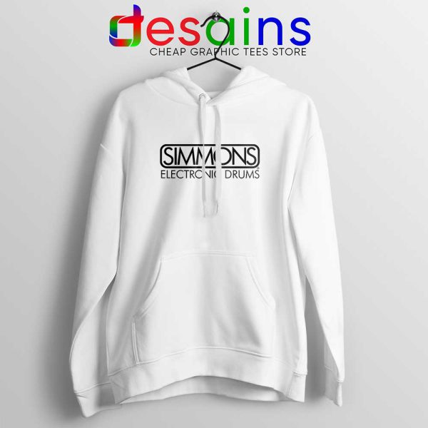 Electronic Drums Logo White Hoodie Simmons Drums Jacket