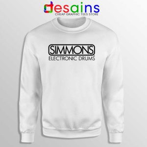Electronic Drums Logo White Sweatshirt Simmons Drums Sweaters