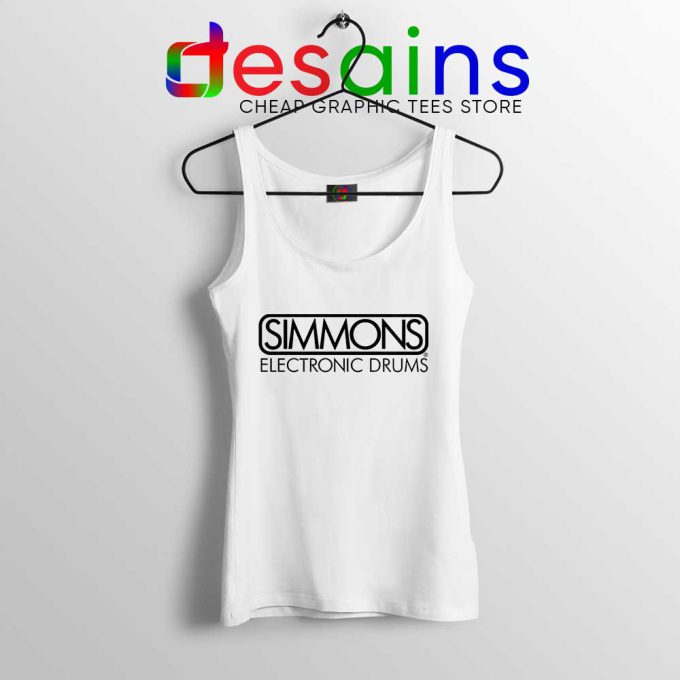 Electronic Drums Logo White Tank Top Simmons Drums Tops