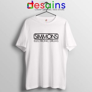 Electronic Drums Logo White Tshirt Simmons Drums Tees