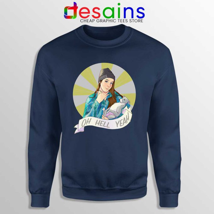 Jenna Marbles Oh Hell Yeah Navy Sweatshirt Madonna and Child