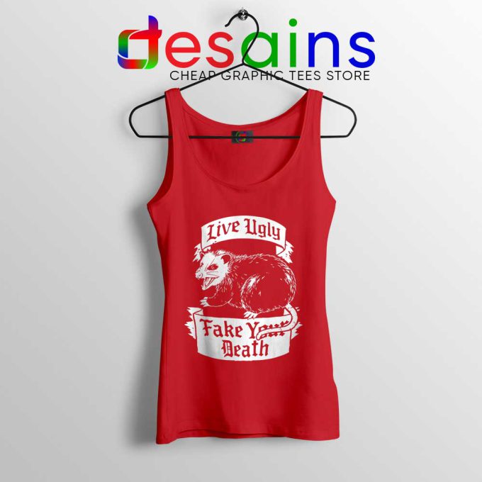 Live Ugly Fake Your Death Red Tank Top Mouse Rat Tops S-3XL