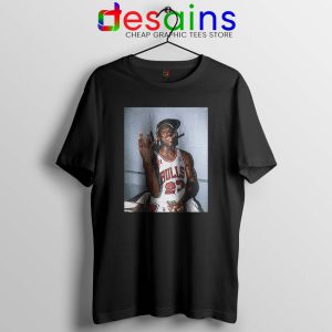 Michael Jordan Smoke Three Peat Black Tshirt Chicago Bulls Tees