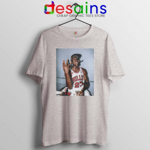 Michael Jordan Smoke Three Peat Sport Grey Tshirt Chicago Bulls Tees