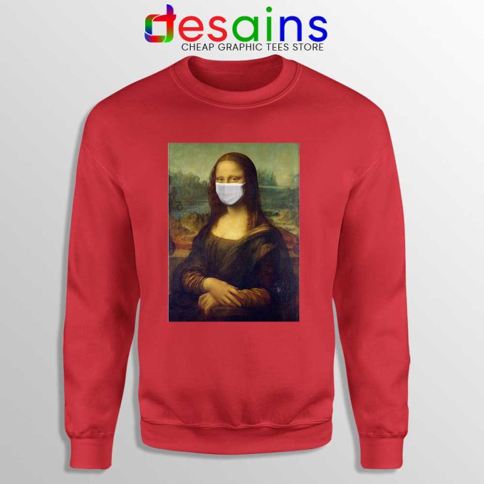 Mona Lisa Corona Virus Black Red Sweatshirt Leonardo da Vinci Sweaters