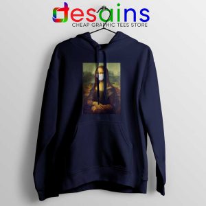 Mona Lisa Corona Virus Navy Hoodie Leonardo da Vinci Jacket