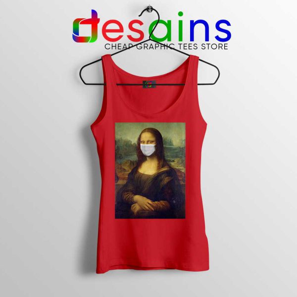 Mona Lisa Corona Virus Red Tank Top Leonardo da Vinci Tops S-3XL