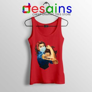 Nurse With Mask Face Red Tank Top Nurse Life Disease Tops