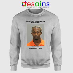 Playboi Carti Mugshot Sport Grey Sweatshirt American Rapper Sweaters