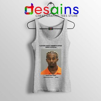 Playboi Carti Mugshot Sport Grey Tank Top American Rapper Tops S-3XL