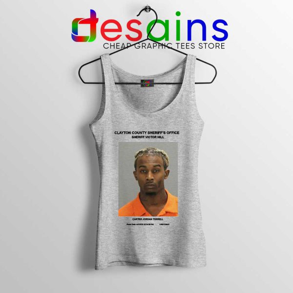 Playboi Carti Mugshot Sport Grey Tank Top American Rapper Tops S-3XL