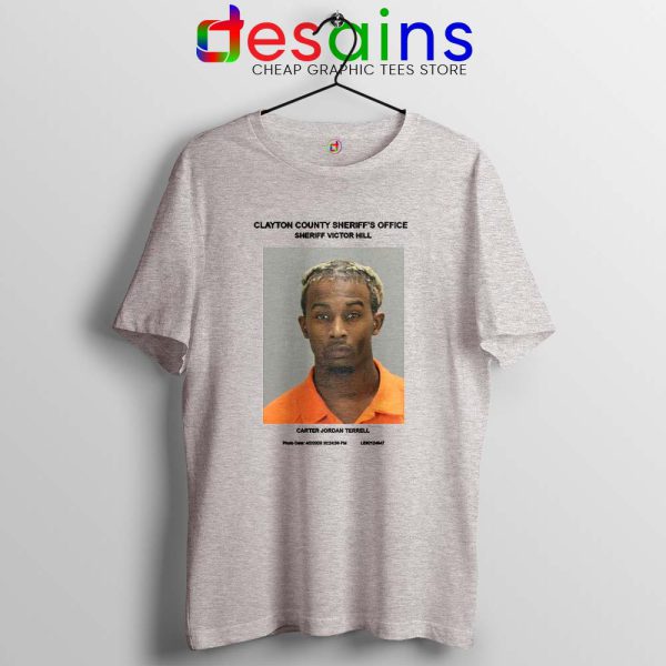 Playboi Carti Mugshot Sport Grey Tshirt American Rapper Tee Shirts