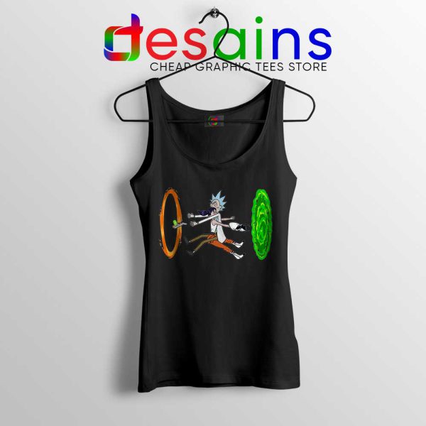 Portal Crash Rick Sanchez Black Tank Top Rick and Morty Tops