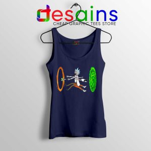 Portal Crash Rick Sanchez Navy Tank Top Rick and Morty Tops