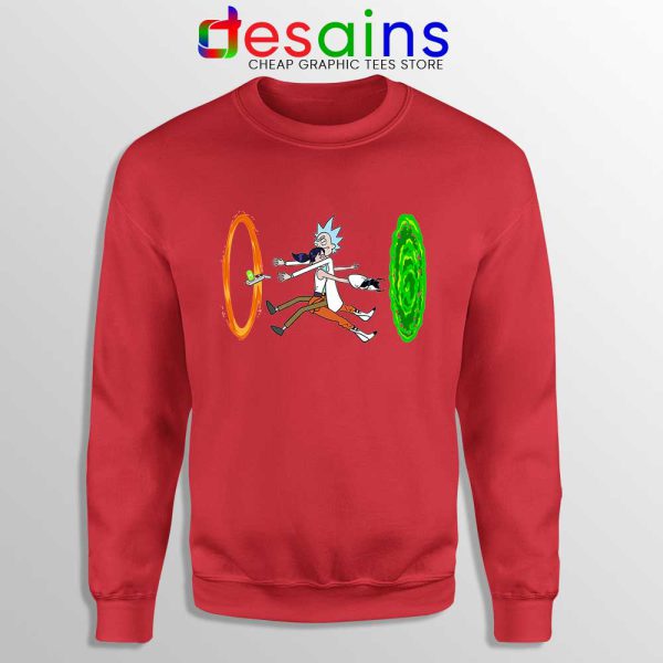 Portal Crash Rick Sanchez Red Sweatshirt Rick and Morty Sweaters