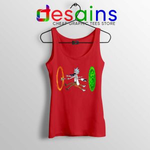 Portal Crash Rick Sanchez Red Tank Top Rick and Morty Tops