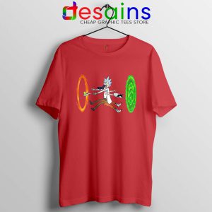 Portal Crash Rick Sanchez Red Tshirt Rick and Morty Tees