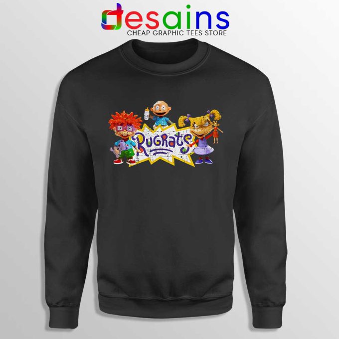 Rugrats Distressed Black Sweatshirt Rugrats Distressed Sweaters S-3XL
