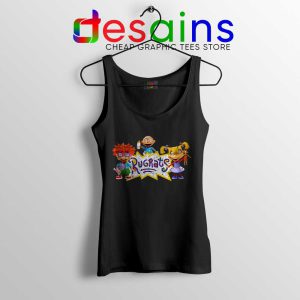 Rugrats Distressed Black Tank Top TV Series Rugrats Tops S-3XL