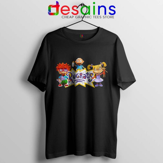 Rugrats Distressed Black Tshirt TV Series Rugrats Tee Shirts S-3XL