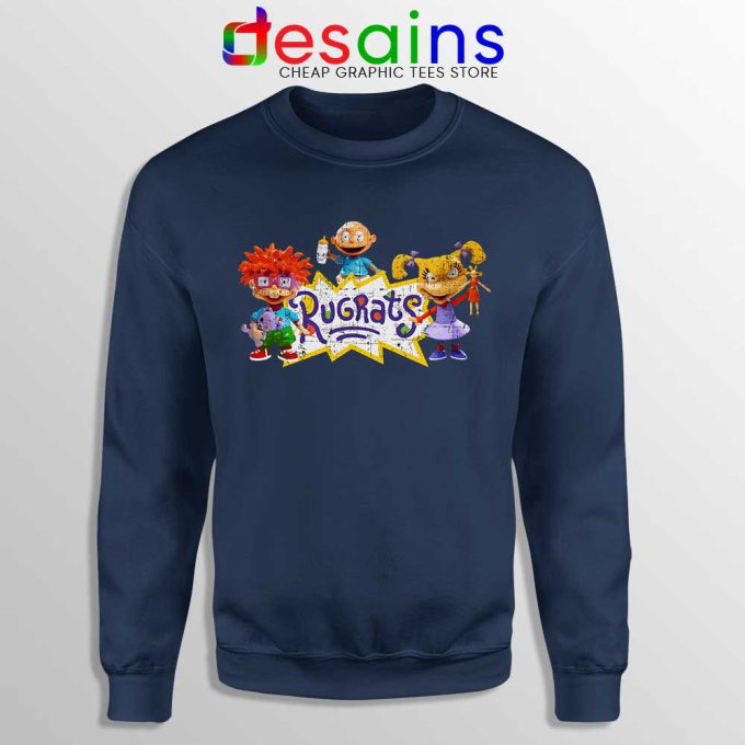 Rugrats Distressed Navy Sweatshirt Rugrats Distressed Sweaters S-3XL