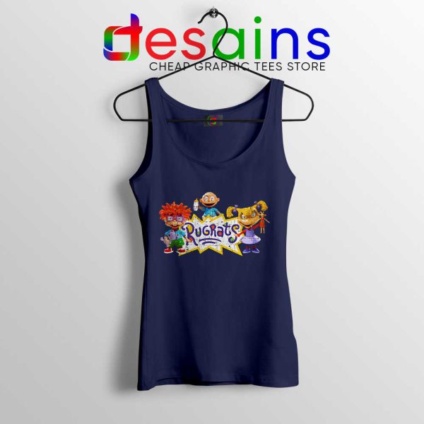 Rugrats Distressed Navy Tank Top TV Series Rugrats Tops S-3XL