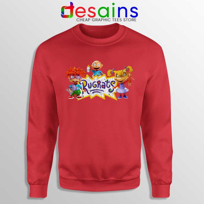Rugrats Distressed Red Sweatshirt Rugrats Distressed Sweaters S-3XL