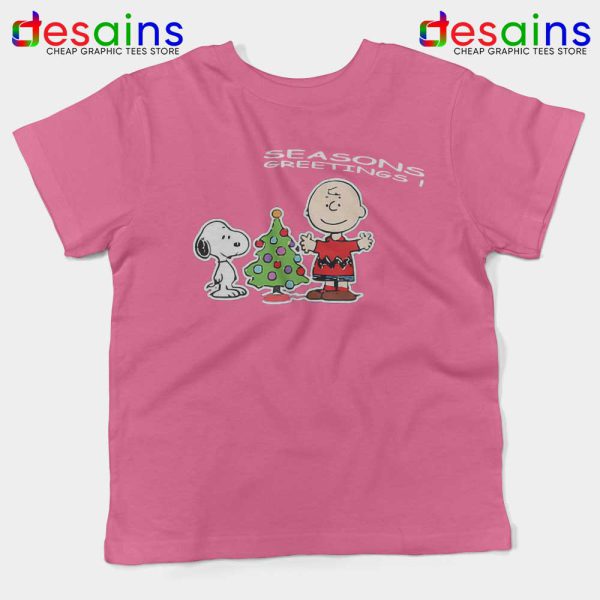 Snoopy And Charlie Brown Christmas Kids Pink Tshirt Holiday Gifts Youth