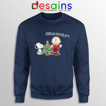 Snoopy And Charlie Brown Christmas Navy Sweatshirt Holiday Gifts